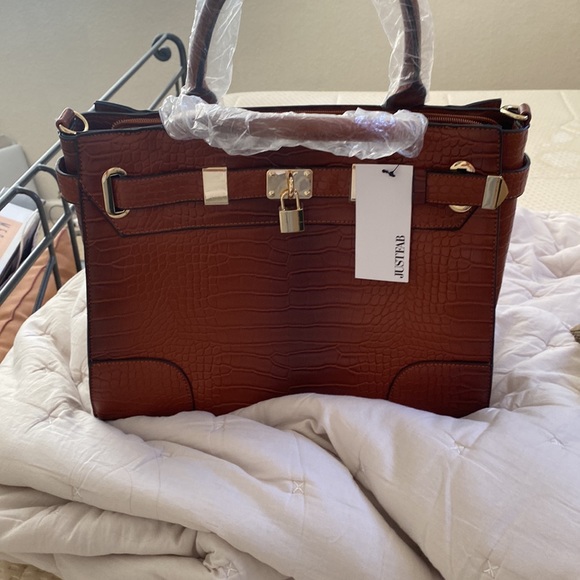 JustFab handbag, faux leather, NWT, large - Picture 2 of 7